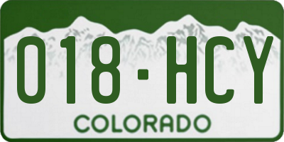 CO license plate 018HCY