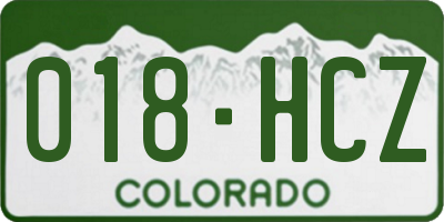 CO license plate 018HCZ