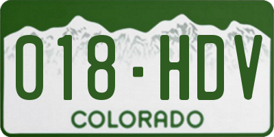 CO license plate 018HDV
