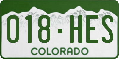 CO license plate 018HES