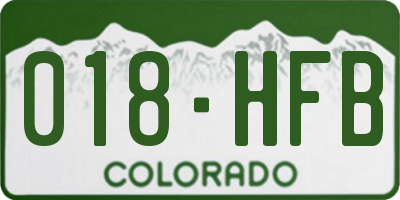 CO license plate 018HFB