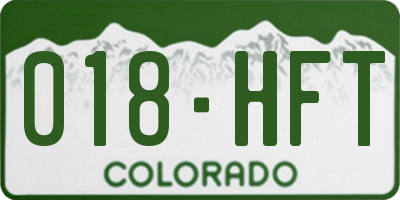 CO license plate 018HFT