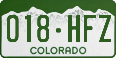 CO license plate 018HFZ