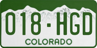CO license plate 018HGD