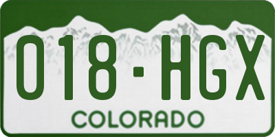 CO license plate 018HGX