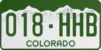 CO license plate 018HHB