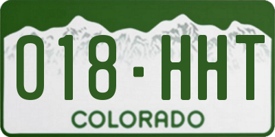 CO license plate 018HHT