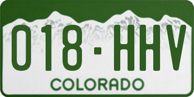 CO license plate 018HHV