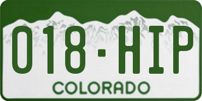 CO license plate 018HIP