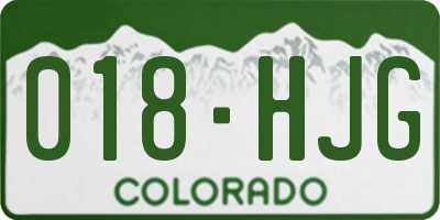 CO license plate 018HJG