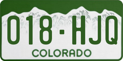 CO license plate 018HJQ