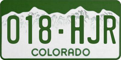 CO license plate 018HJR