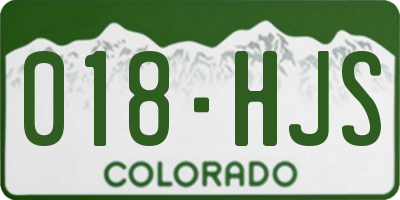 CO license plate 018HJS