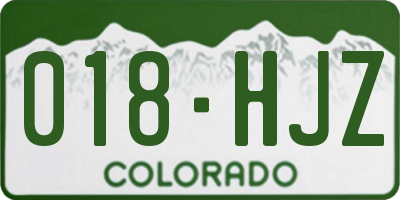 CO license plate 018HJZ