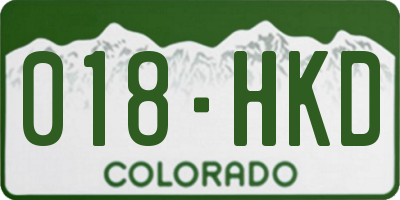 CO license plate 018HKD