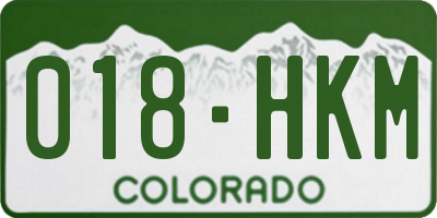 CO license plate 018HKM