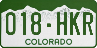 CO license plate 018HKR