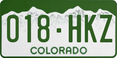 CO license plate 018HKZ