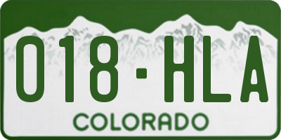 CO license plate 018HLA