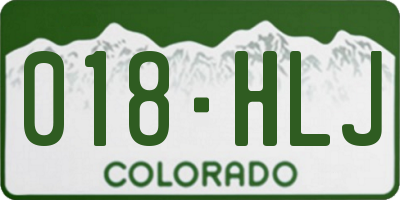 CO license plate 018HLJ