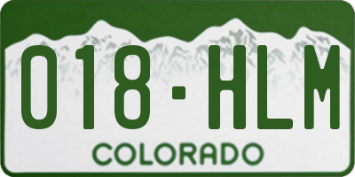 CO license plate 018HLM