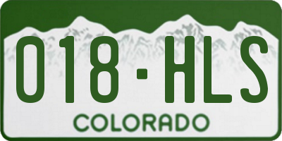 CO license plate 018HLS