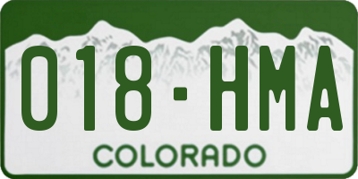 CO license plate 018HMA