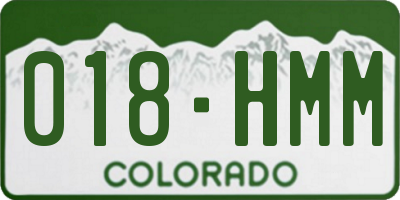 CO license plate 018HMM