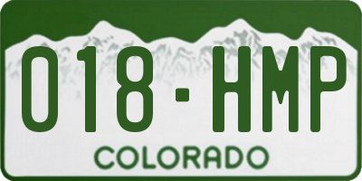 CO license plate 018HMP