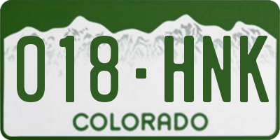 CO license plate 018HNK