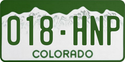 CO license plate 018HNP