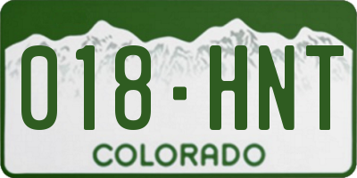 CO license plate 018HNT