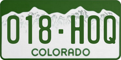 CO license plate 018HOQ