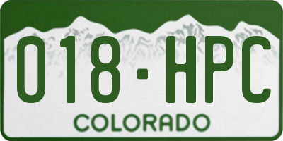 CO license plate 018HPC
