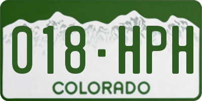 CO license plate 018HPH