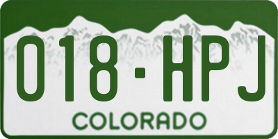 CO license plate 018HPJ