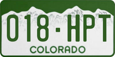 CO license plate 018HPT