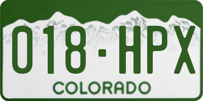 CO license plate 018HPX