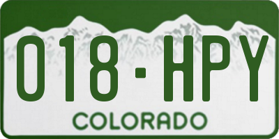 CO license plate 018HPY