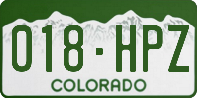 CO license plate 018HPZ