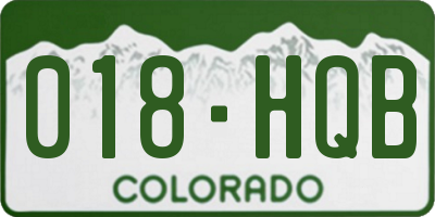 CO license plate 018HQB