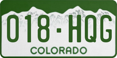 CO license plate 018HQG