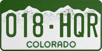 CO license plate 018HQR