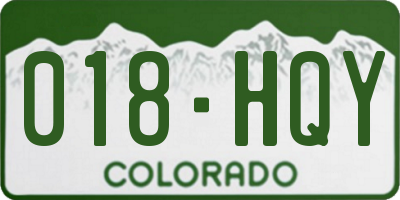 CO license plate 018HQY