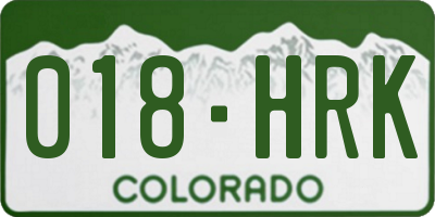 CO license plate 018HRK
