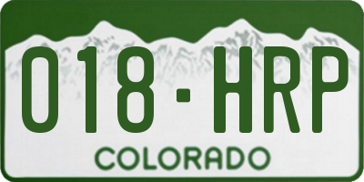 CO license plate 018HRP