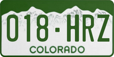CO license plate 018HRZ