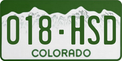 CO license plate 018HSD