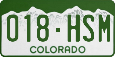 CO license plate 018HSM