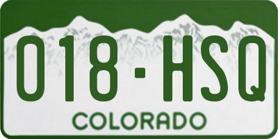 CO license plate 018HSQ